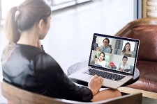 Individual in an online meeting